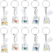 DIY 3D Goldfish Bag Keychain Making Kits, Including Iron Split Key Rings, Resin Pendants, Mixed Color, 20Pcs/box(DIY-NB0007-43)