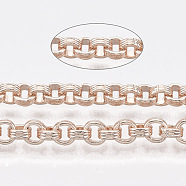 Iron Groove Link Rolo Chains, Unwelded, with Spool, Rose Gold, 4.2x1.6mm, about 82.02 Feet(25m)/roll(CH-S125-010A-RG)