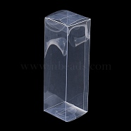 Rectangle Transparent Plastic PVC Box Gift Packaging, Waterproof Folding Box, for Toys & Molds, Clear, Box: 5x5x16cm(CON-F013-01E)