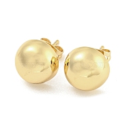 Brass Ear Studs, Real 18K Gold Plated, Flat Round, 11mm(EJEW-P261-02A-G)