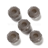 Resin European Beads, Large Hole Beads, Faceted, Rondelle, Slate Gray, 13.5x8mm, Hole: 5.5mm(RESI-B020-06I)