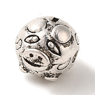 Tibetan Style Alloy Beads, Cadmium Free & Lead Free, Pig, Antique Silver, 11x11x12mm, Hole: 1.8mm(TIBEP-L021-31AS)