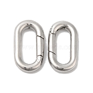 304 Stainless Steel Spring Gate Ring, Stainless Steel Color, 18.5x10x3mm(STAS-Q215-54P)