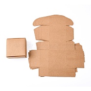 Kraft Paper Gift Box, Shipping Boxes, Folding Boxes, Square, BurlyWood, 8x8x4cm(CON-K003-02A-01)