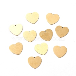 Ion Plating(IP) 304 Stainless Steel Pendants, Double Side Drawbench, Stamping Blank Tag, Heart, Golden, 19x20x1mm, Hole: 1.5mm(STAS-F271-06E-G)