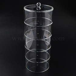 5 Tier Acrylic Together Stacking Jars, Column, Clear, 14x36.4cm(CON-WH0107-27)