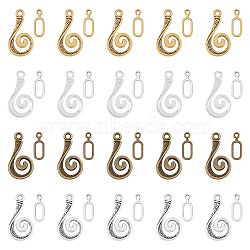 4 Colors Alloy Hook and Eye Clasps, Mixed Color, Toggle:25.5x13.5x1.5mm, Hole: 2mm, Bar: 6x16.5x1mm, 4 colors, 40sets/color, 160sets/box
(PALLOY-FH0001-28-RS)