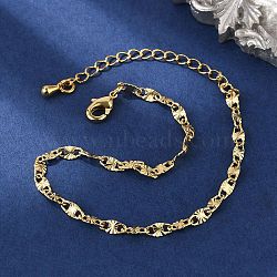 Brass Oval Link Chain Bracelets for Women Men, Rack Plating, Long-Lasting Plated, Lead Free & Cadmium Free, Real 18K Gold Plated, 7-1/8 inch(18.1cm)(BJEW-F494-04G)