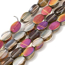 Glass Beads Strands, Oval, Peru, 10.5x7x4mm, Hole: 1mm, about 80pcs/strand, 33.86 inch(86cm)(GLAA-G104-04A)