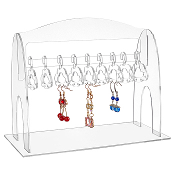 ELITE 1 Set Acrylic Earring Hanging Display Stands, Coat Hanger Shaped Earring Organizer Holder for Earring Storage with 10Pcs Hangers, Clear, Finish Product: 24x11.5x19cm