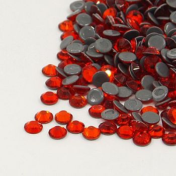 Glass Hotfix Rhinestone, Grade AA, Flat Back & Faceted, Half Round, Light Siam, SS6, 1.9~2.0mm, about 1440pcs/bag