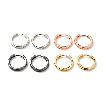 Rack Plating Brass Huggie Hoop Earrings, Hinged Earrings for Women, Lead Free & Cadmium Free, Mixed Color, 10 Gauge, 18x18x2.5mm, Pin: 1mm