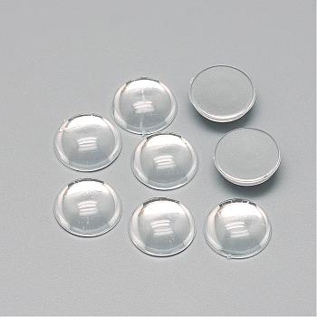Transparent Acrylic Cabochons, Half Round/Dome, Back Plated, Clear, 25x8mm