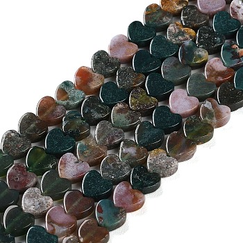 Natural Indian Agate Beads Strands, Heart, 6x6x3mm, Hole: 1mm, about 69~71pcs/strand, 14.57''~14.96''(37~38cm)