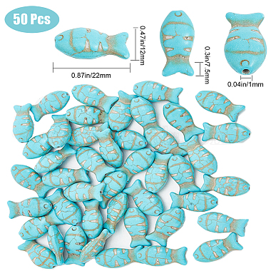 50Pcs Synthetic Turquoise Dyed Beads(G-SC0002-60)-2