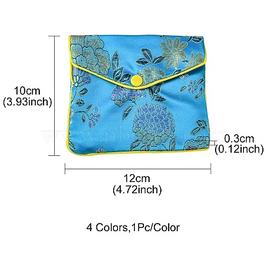 tissu de broderie florale rectangle pochettes(ABAG-YW0001-03C)-3