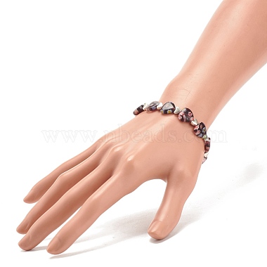Bracelet extensible fait main millefiori au chalumeau et perles de coeur en alliage(BJEW-JB08042-01)-3
