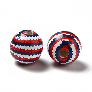 Independence Day Theme Printed Natural Wooden Beads(WOOD-L020-B02)-3