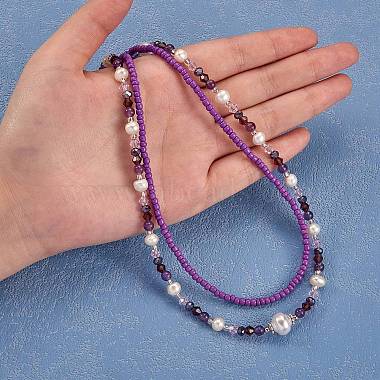 Glass Seed Beaded Necklaces Set(NJEW-SW00006-05)-2