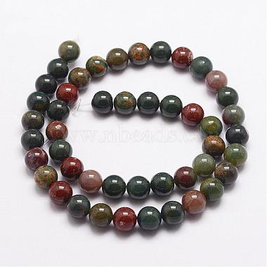 Natural Indian Bloodstone Beads Strands(G-G954-02-10mm)-2
