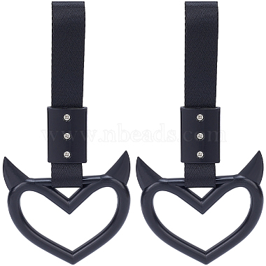 2Pcs ABS Plastic Devil Heart Rear Bumper Warning Handle Ring(HJEW-SP0001-51D)-1