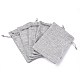 Polyester Imitation Burlap Packing Pouches Drawstring Bags(ABAG-R004-14x10cm-11)-4