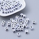 Letter W White Letter Acrylic Cube Beads(X-PL37C9308-W)-1