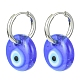 boucles d'oreilles cerceaux pendantes au chalumeau bleu mauvais œil(EJEW-JE05276-01)-1