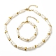ABS Imitation Pearl & Synthetic Hematite Beaded Bracelet Necklace(SJEW-JS01240)-1