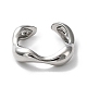 Rack Plating Brass Twist Wave Open Cuff Rings for Women(RJEW-Q777-08P)-2