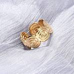 304 Stainless Steel Open Cuff Rings for Women, Spiral Round, Ion Plating(IP), Real 18K Gold Plated, 9.5mm, US Size 7 1/4(17.5mm)(RJEW-K309-26G)