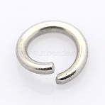 Tarnish Resistant 304 Stainless Steel Open Jump Rings, Round, Stainless Steel Color, 7x1.2mm, 17 Gauge, Inner Diameter: 4.6mm(STAS-E066-08-7mm)