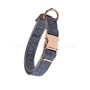 Nylon Dog Collar with Rose Gold Iron Quick Release Buckle, Adjustable Safety Collar for Dog Pet, Midnight Blue, 250~400x20mm(PW-WG25675-02)