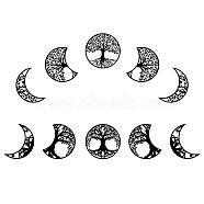 PVC Wall Stickers, for Wall Decoration, Moon Phase, Tree of Life Pattern, 300x900mm, 2 styles, 1pc/style, 2pcs/set(DIY-WH0377-063)