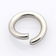 304 Stainless Steel Open Jump Rings, Stainless Steel Color, 7x1.2mm, Inner Diameter: 4.6mm(STAS-E066-08-7mm)