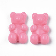 Opaque Acrylic Beads, Bear, Hot Pink, 18x11x7mm, Hole: 1.6mm(SACR-T351-004F)