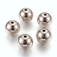 CCB Plastic Beads, Round, Platinum, 19.5x19mm, Hole: 3.5mm(CCB-O001-31P)