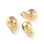 Brass Tube Bails, Loop Bails, Cadmium Free & Nickel Free & Lead Free, Rondelle Bail Beads, Real 18K Gold Plated, 6x4x3mm, Hole: 1.2mm and 1mm(KK-G302-07G-NR)