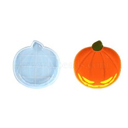 Halloween Theme DIY Cup Mat Silicone Molds, Resin Casting Molds, for UV Resin, Epoxy Resin Craft Making, Pumpkin, 120x120x10mm(DIY-F143-02D)