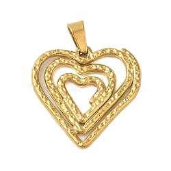 Ion Plating(IP) 304 Stainless Steel Pendants, Golden, Heart, 26x26x1.5mm, Hole: 6x3mm(STAS-C103-18B-G)