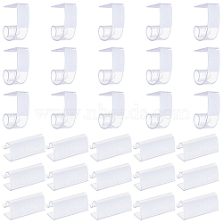 30Pcs 2 Styles Table Cover Tablecloth Clips, Table Skirting Clips, with Hook and Loop at The Back Side, Clear, 15pcs/style(AJEW-NB0002-33)
