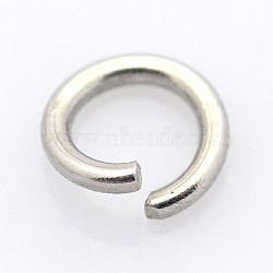 Tarnish Resistant 304 Stainless Steel Open Jump Rings, Round, Stainless Steel Color, 7x1.2mm, 17 Gauge, Inner Diameter: 4.6mm(STAS-E066-08-7mm)