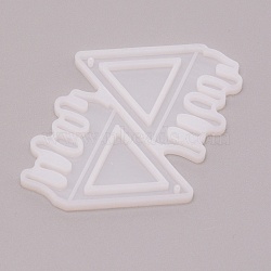 Halloween Theme DIY Pendant Silicone Molds, for Earring Makings, Resin Casting Molds, For UV Resin, Epoxy Resin Jewelry Making, Bleeding Triangle, White, 51x66.5x4mm, Hole: 2mm, Inner Diameter: 49x35mm(DIY-TAC0001-49)