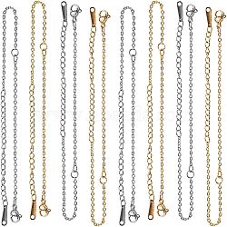 201 Stainless Steel Bracelet Making, with Cable Chain and Lobster Claw Clasps, Golden & Stainless Steel Color, 5 inch~5-1/4 inch(12.7~13.4cm), 1.5mm, Hole: 1.5mm, 2colors, 5pcs/color, 10pcs/box(STAS-UN0001-29)