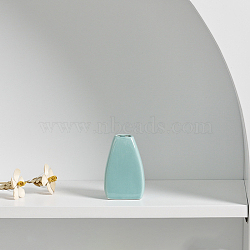 Mini Ceramic Floral Vases for Home Decor, Small Flower Bud Vases for Centerpiece, Trapezoid, Pale Turquoise, 50x77mm, Hole: 15~25mm(BOTT-PW0002-100E)