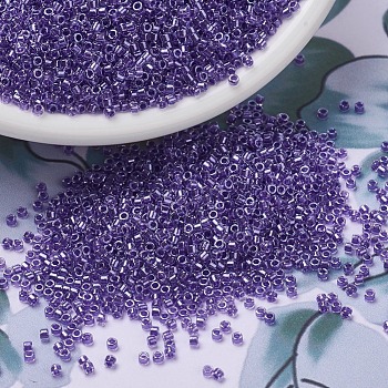 MIYUKI Delica Beads, Cylinder, Japanese Seed Beads, 11/0, (DB0906) Sparkling Purple Lined Crystal, 1.3x1.6mm, Hole: 0.8mm, about 2000pcs/10g