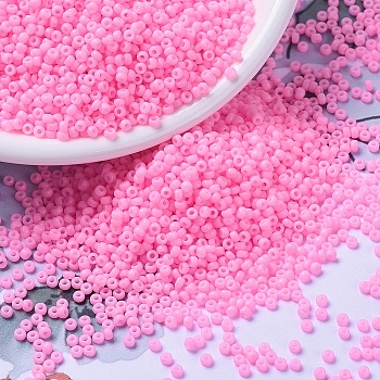 MIYUKI Round Rocailles Beads, Japanese Seed Beads, 11/0, (RR415) Dyed Opaque Cotton Candy Pink, 11/0, 2x1.3mm, Hole: 0.8mm, about 5500pcs/50g