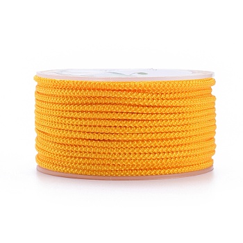 Polyester Braided Cord, Champagne Yellow, 2mm, about 16.4 yards(15m)/roll
