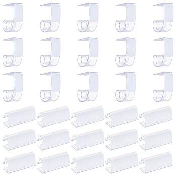 30Pcs 2 Styles Table Cover Tablecloth Clips, Table Skirting Clips, with Hook and Loop at The Back Side, Clear, 15pcs/style