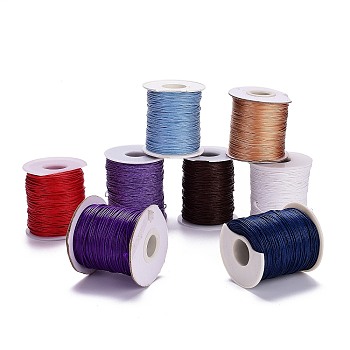 (Defective Closeout Sale), Waxed Cord, with Defective Spool, Mixed Color, 1.5mm, about 109.36 yards(100m)/roll